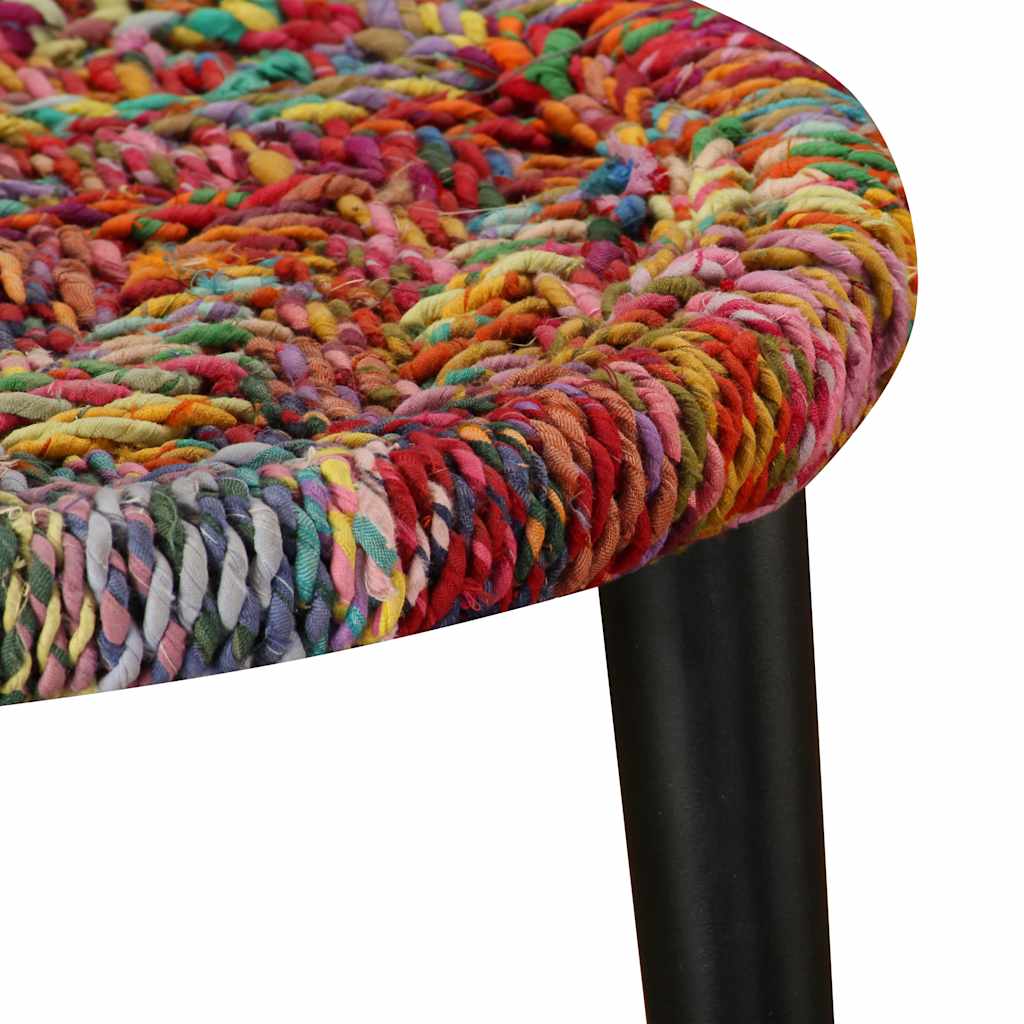244213 vidaXL Coffee Table Set 2 Pieces Chindi Weave Details Multicolour
