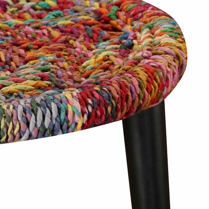 244213 vidaXL Coffee Table Set 2 Pieces Chindi Weave Details Multicolour