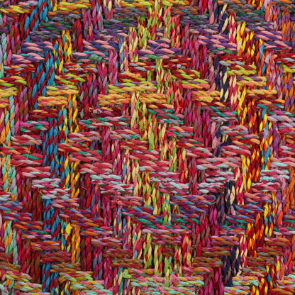 Coffee Table Set 2 Pieces Chindi Weave Details Multicolour