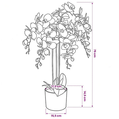 Artificial Orchid Plant with Pot 75 cm White