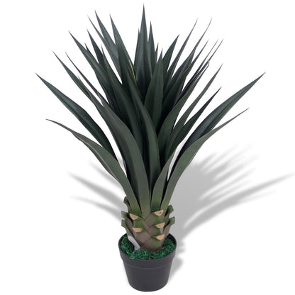 Artificial Yucca Plant with Pot 85 cm Green, showcasing the lifelike leaves and realistic design perfect for home or office decor.