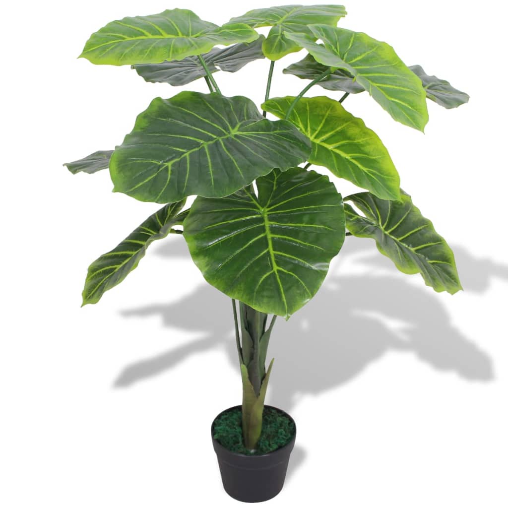 Lifelike artificial taro plant with pot, 85 cm green, ideal for home or office decor.