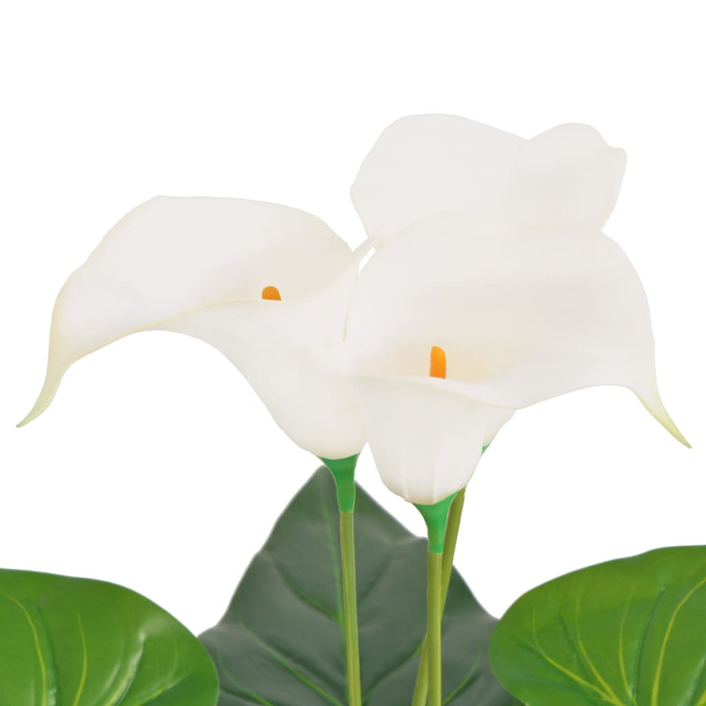 Beautifully detailed artificial Calla Lily Plant in white, 45 cm tall, ideal for adding a touch of elegance to any interior space.