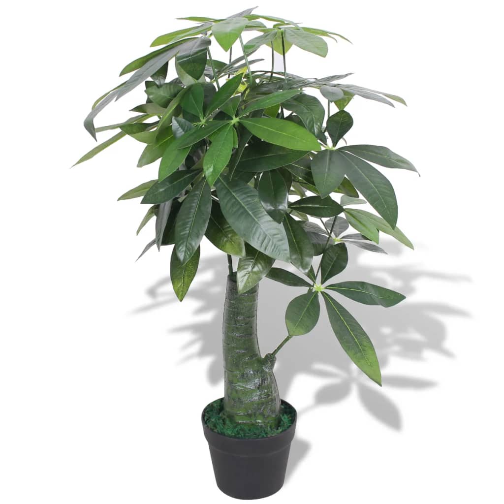 Artificial Fortune Tree Plant with Pot 85 cm Green, a lifelike decorative plant featuring 175 detailed leaves and a painted real wood trunk, perfect for home or office interiors.