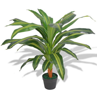Lifelike Artificial Dracaena Plant with Pot, 90 cm Green - Perfect for home or office decor.