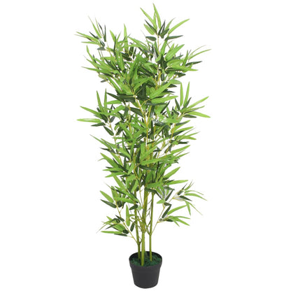 Artificial Bamboo Plant with Pot 120 cm Green, showcasing its lifelike and realistic appearance with detailed 552 leaves in a stylish decor setting.