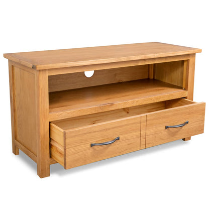 244466 vidaXL TV Cabinet 90x35x48 cm Solid Oak Wood