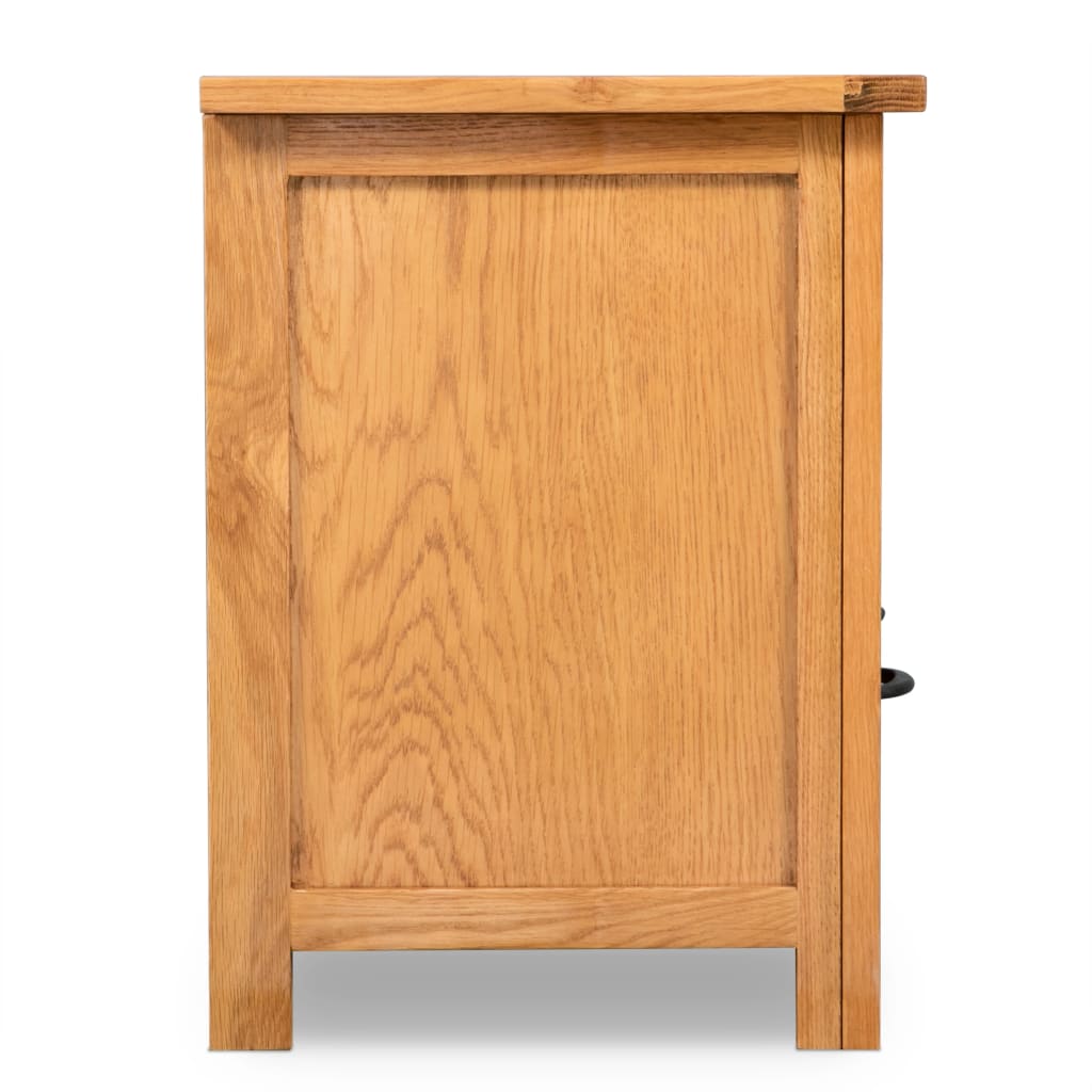 244466 vidaXL TV Cabinet 90x35x48 cm Solid Oak Wood