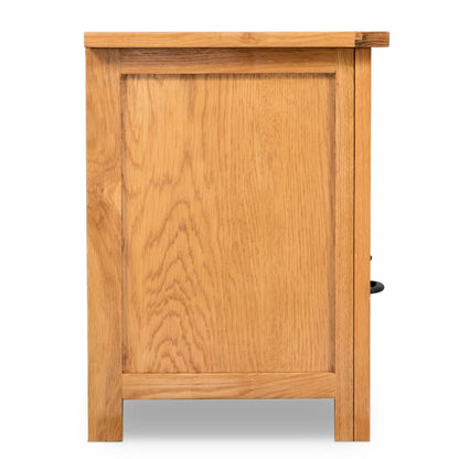 244466 vidaXL TV Cabinet 90x35x48 cm Solid Oak Wood