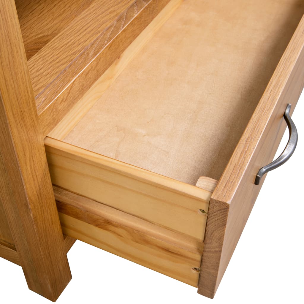 244466 vidaXL TV Cabinet 90x35x48 cm Solid Oak Wood