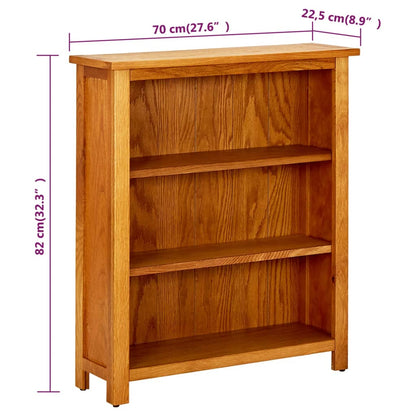 Bookcase | Brown | Solid Oak Wood | 70x22.5x82 cm | Bookcase