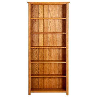 244470 vidaXL 6-Tier Bookcase 80x22,5x180 cm Solid Oak Wood