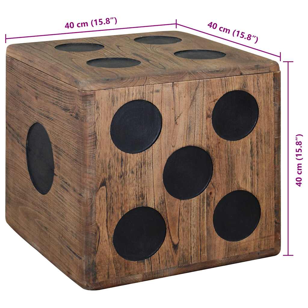 244559 vidaXL Storage Box Mindi Wood 40x40x40 cm Dice Design