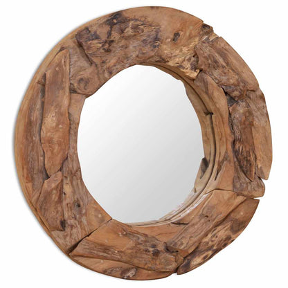 Decorative Mirror Teak 60 cm Round
