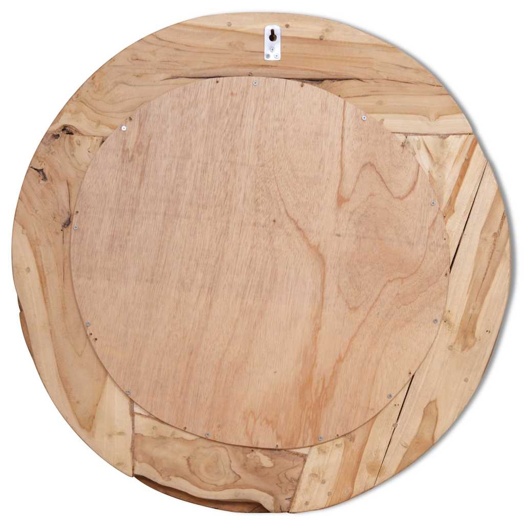Decorative Mirror Teak 80 cm Round