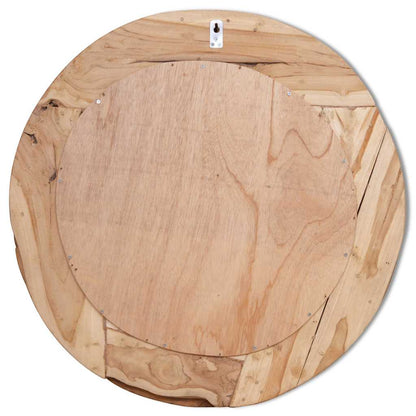 Decorative Mirror Teak 80 cm Round