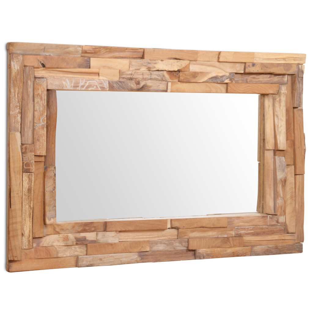 244563 vidaXL Decorative Mirror Teak 90x60 cm Rectangular