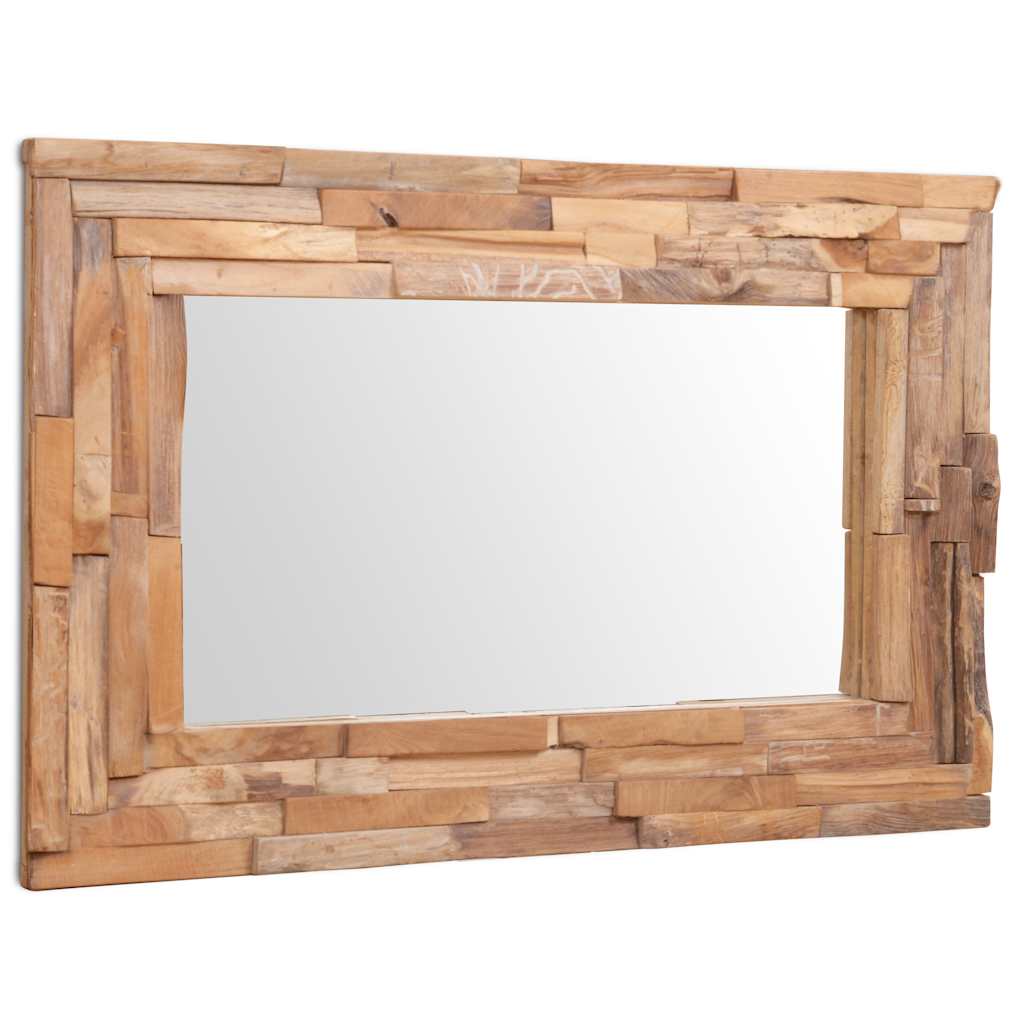 244563 vidaXL Decorative Mirror Teak 90x60 cm Rectangular