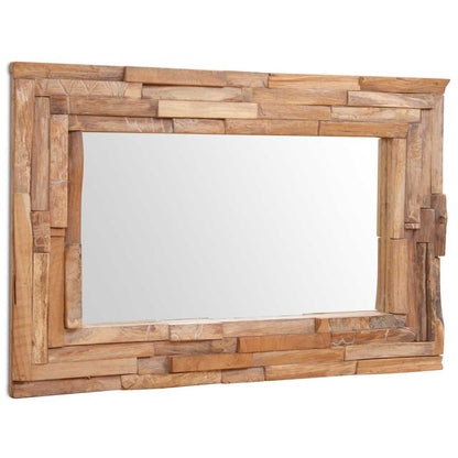 244563 vidaXL Decorative Mirror Teak 90x60 cm Rectangular