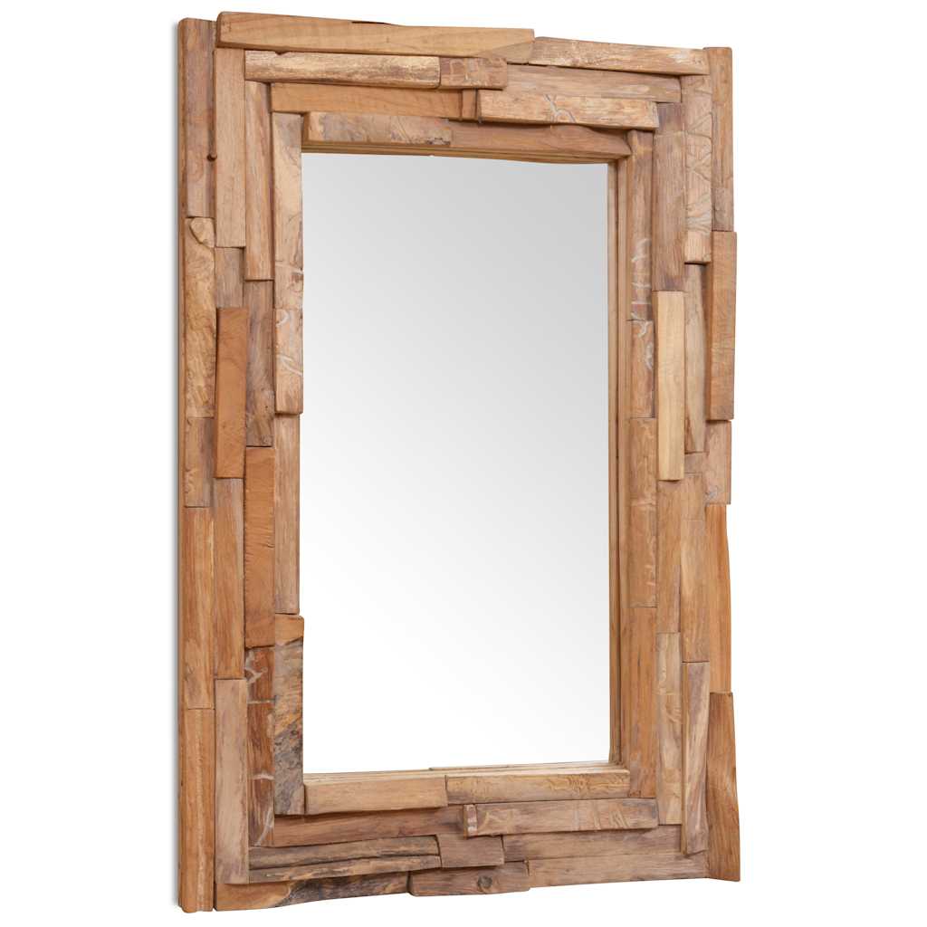 244563 vidaXL Decorative Mirror Teak 90x60 cm Rectangular
