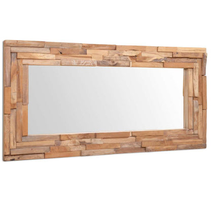 Decorative Mirror Teak 120x60 cm Rectangular