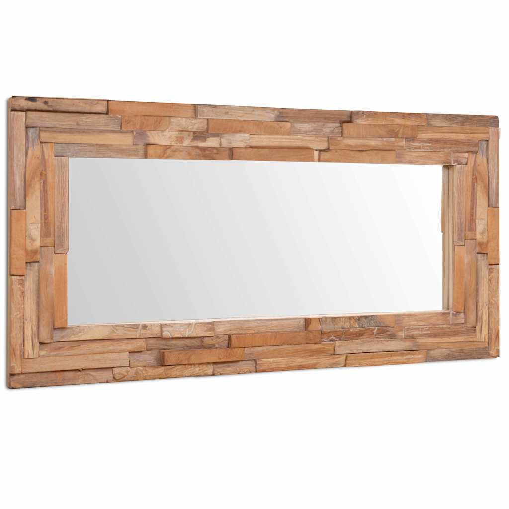 Decorative Mirror Teak 120x60 cm Rectangular