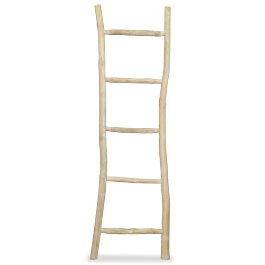 244568 vidaXL Towel Ladder with 5 Rungs Teak 45x150 cm Natural
