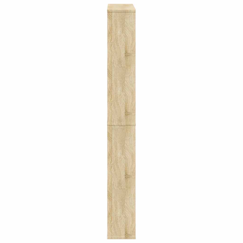 Shoe Cabinet 4-Layer Mirror Oak 63x17x134 cm