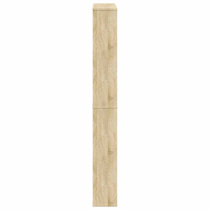 Shoe Cabinet 4-Layer Mirror Oak 63x17x134 cm
