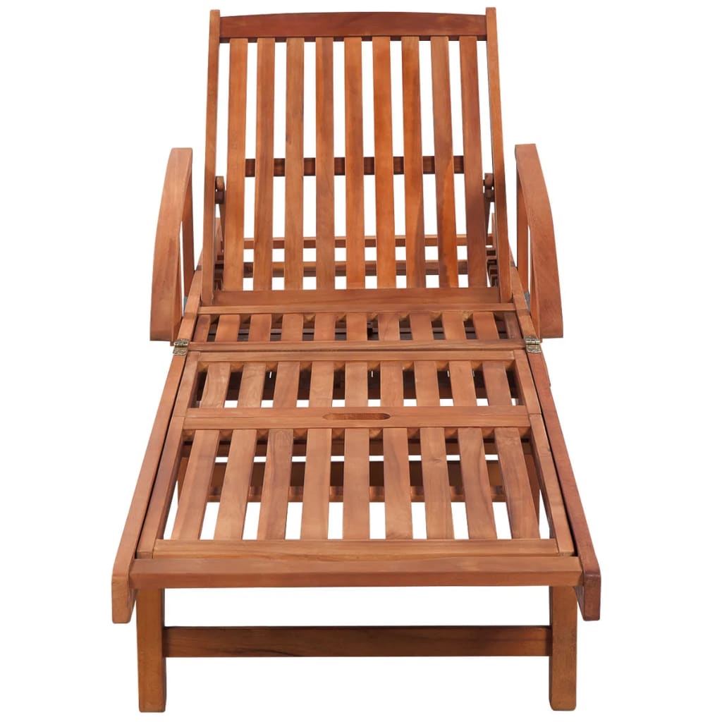 Sun Lounger And Table | Brown | Solid acacia wood | Standard