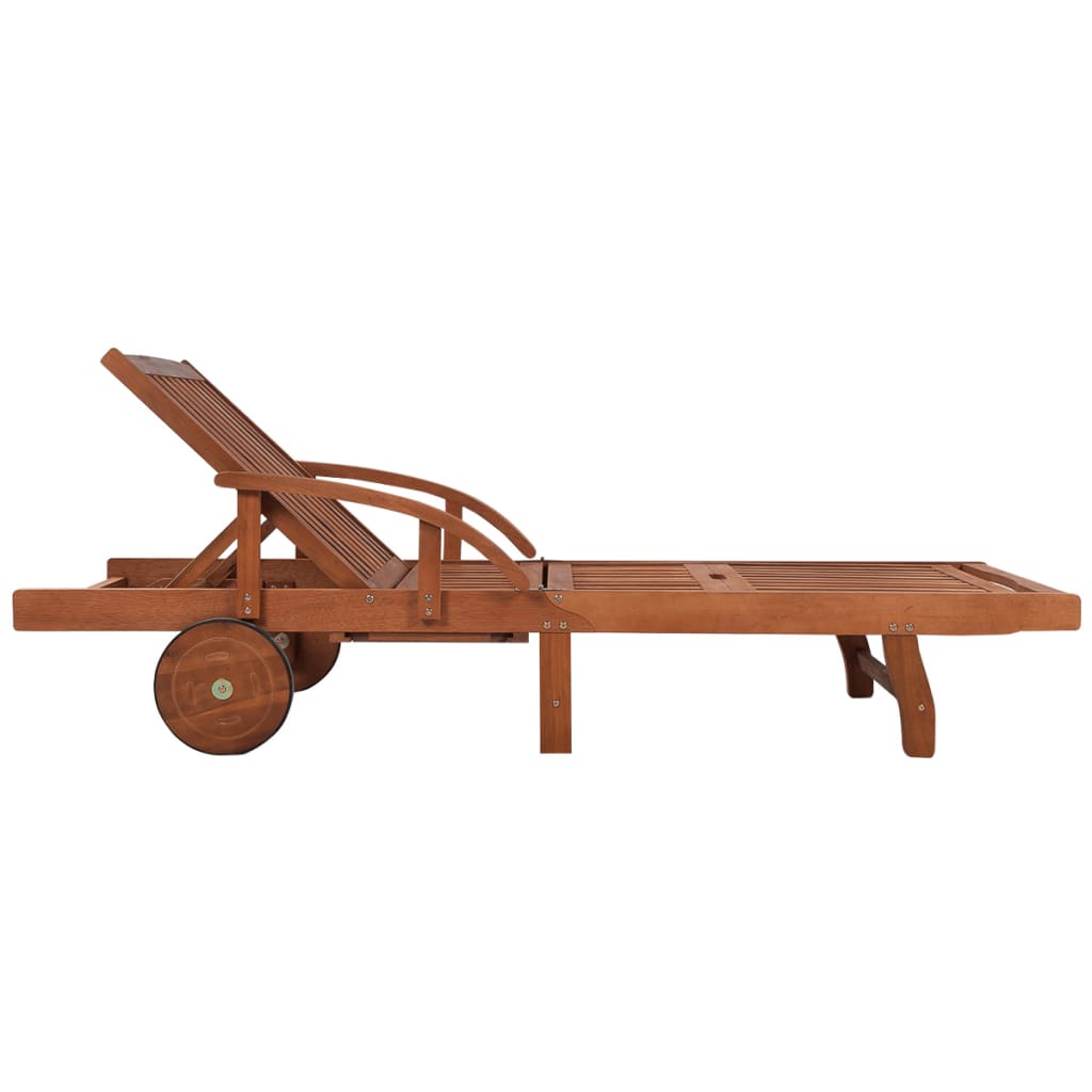 Sun Lounger And Table | Brown | Solid acacia wood | Standard