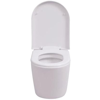 Wall Hung Toilet with Concealed Cistern Ceramic White