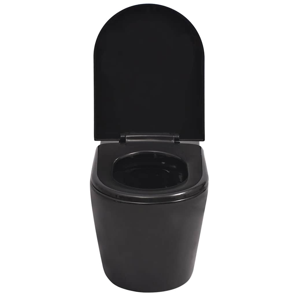 Wall Hung Toilet with Concealed Cistern Ceramic Black