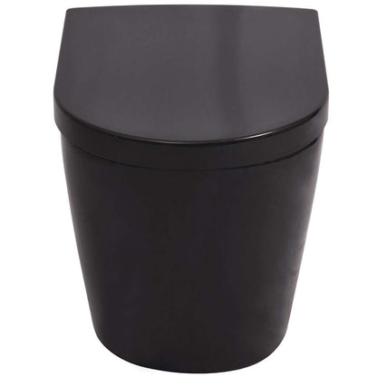 Wall Hung Toilet with Concealed Cistern Ceramic Black