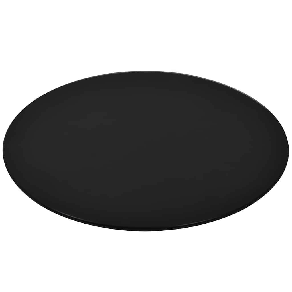 Table Top | Black | Tempered Glass | 300 mm diameter | Scratch-resistant