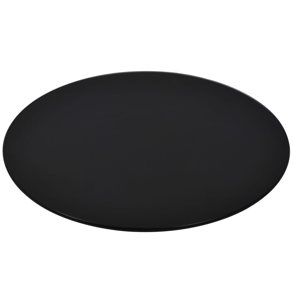 Table Top | Black | Tempered Glass | 600 mm Diameter | Heat-resistant