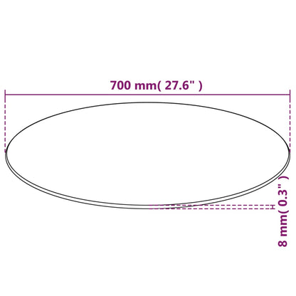 Table Top | Black | Tempered Glass | 700 mm diameter | Round | Modern