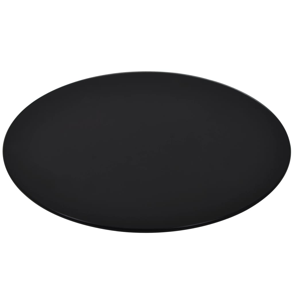 Table Top | Black | Tempered Glass | 800 mm | Table Top | Round | Modern