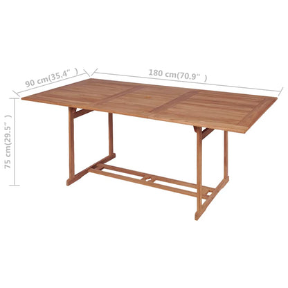 43034 vidaXL Garden Table 180x90x75 cm Solid Teak Wood