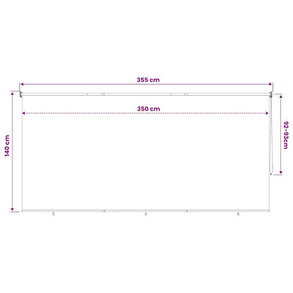 Outdoor Roller Blind 355(W)x140(H) cm Beige