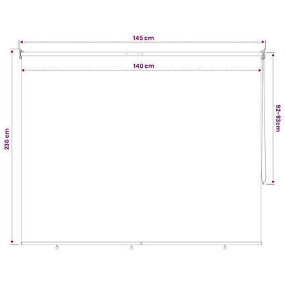 Outdoor Roller Blind 145(W)x230(H) cm Beige