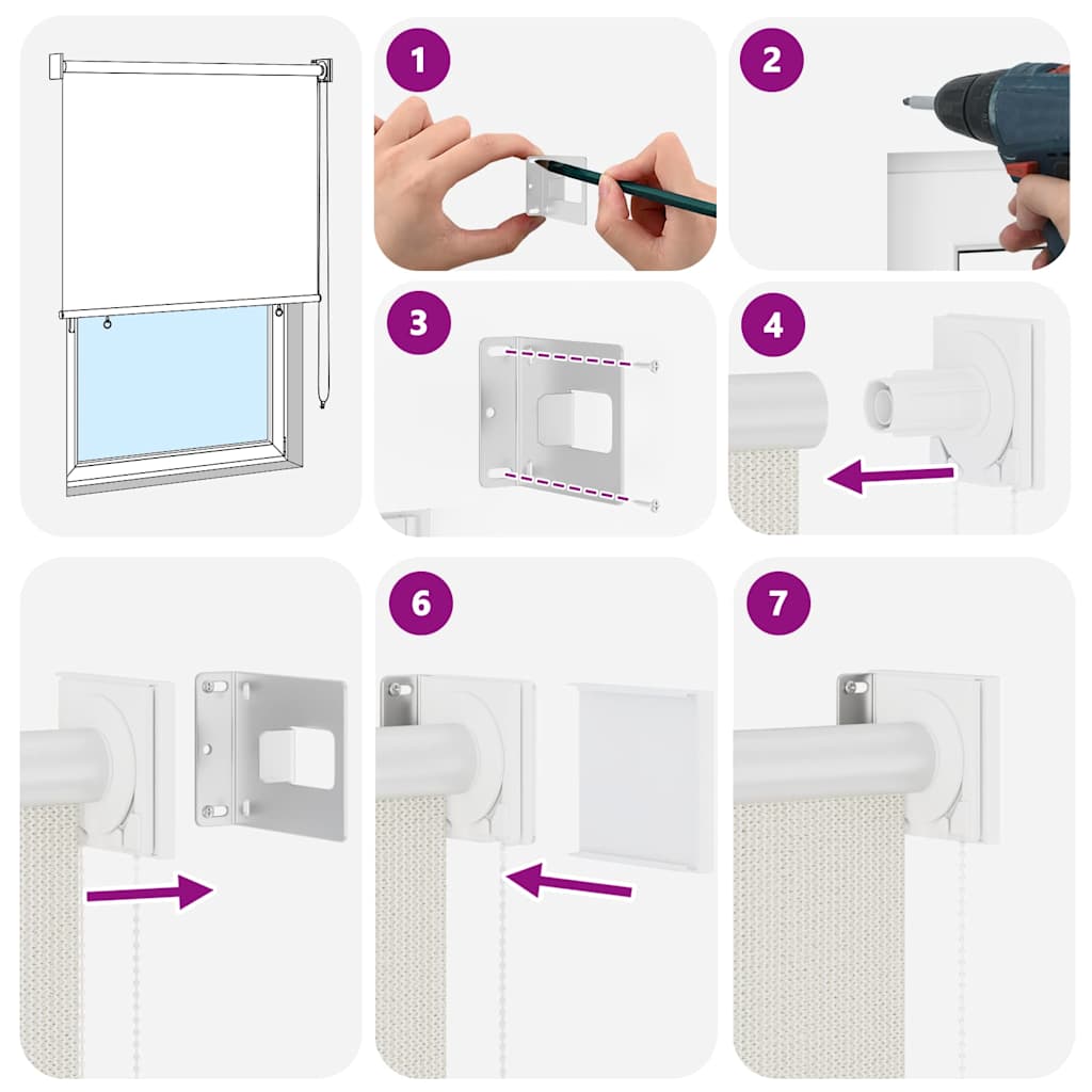 Outdoor Roller Blind 105(W)x140(H) cm Cream