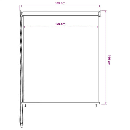 Outdoor Roller Blind 105(W)x140(H) cm Anthracite