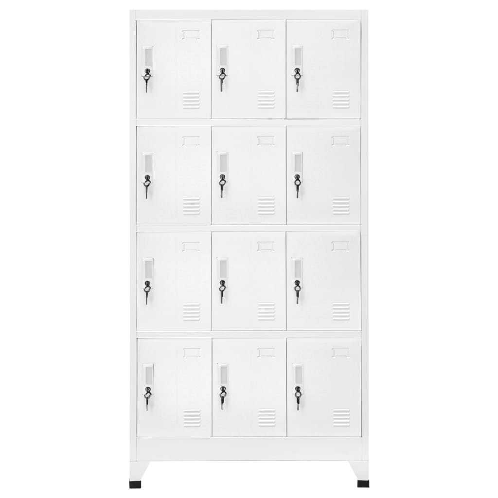 Locker Cabinet with 12 Compartments 90x45x180 cm