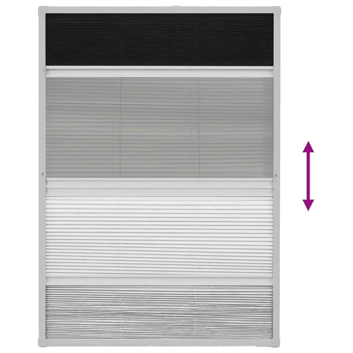 Plisse Insect Screen for Windows Aluminium 80x120 cm with Shade