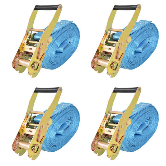 142656 vidaXL Ratchet Tie Down Straps 4 pcs 4 Tonnes 8mx50mm Blue