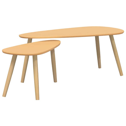 244733 vidaXL Coffee Table Set 2 Pieces Solid Pinewood Brown
