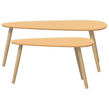 244733 vidaXL Coffee Table Set 2 Pieces Solid Pinewood Brown