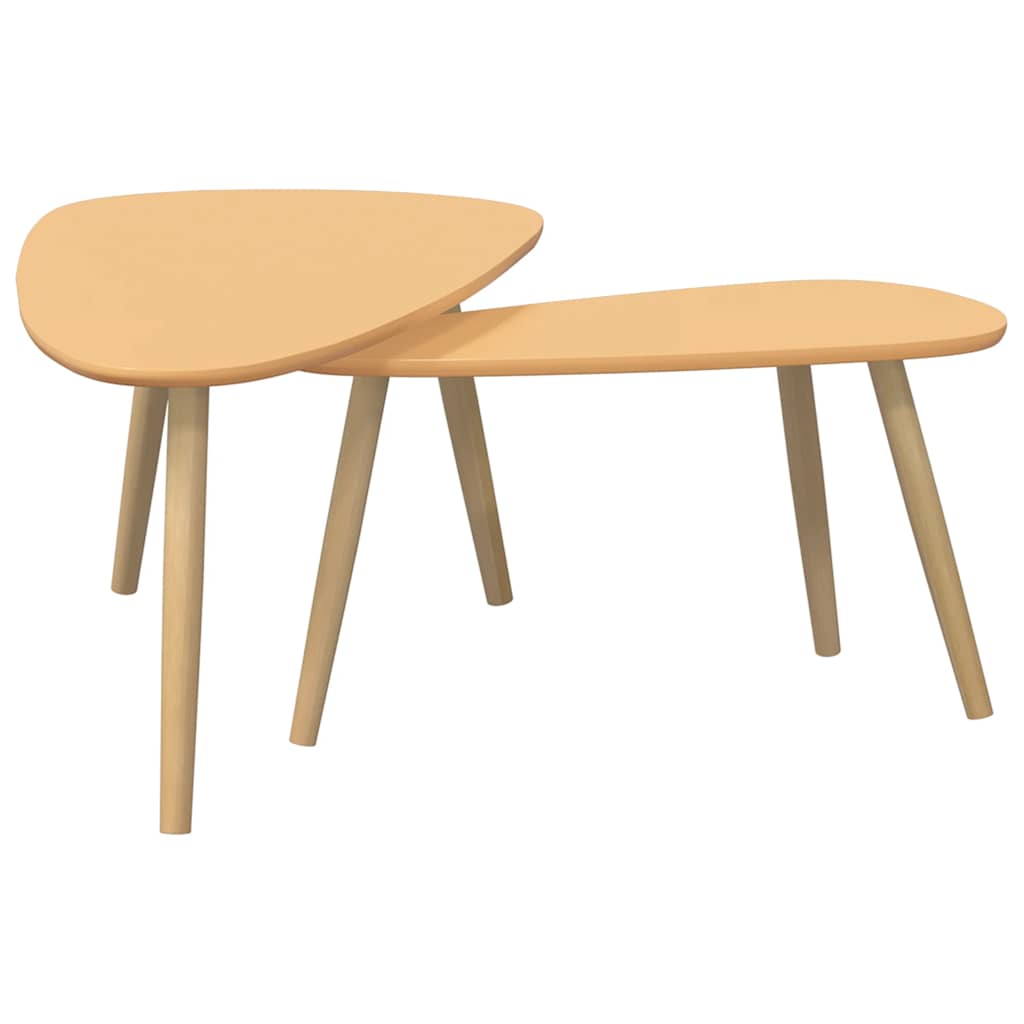 244733 vidaXL Coffee Table Set 2 Pieces Solid Pinewood Brown