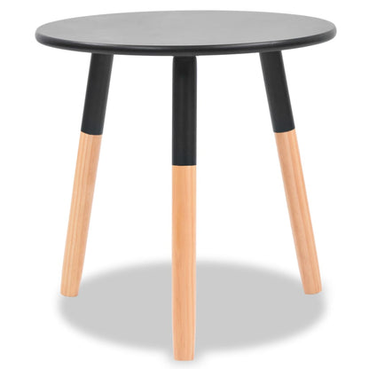 Side Table | Set of 2 | Black | Solid pinewood legs, MDF top | Small